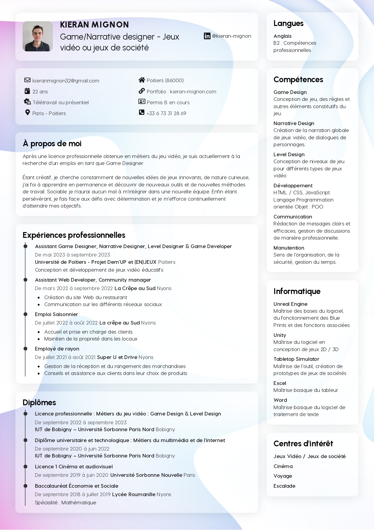 Mon CV